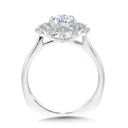 Valina Floral Halo Diamond Engagement Ring R1111W