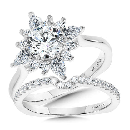 Valina Star Halo Diamond Engagement Ring R1113W