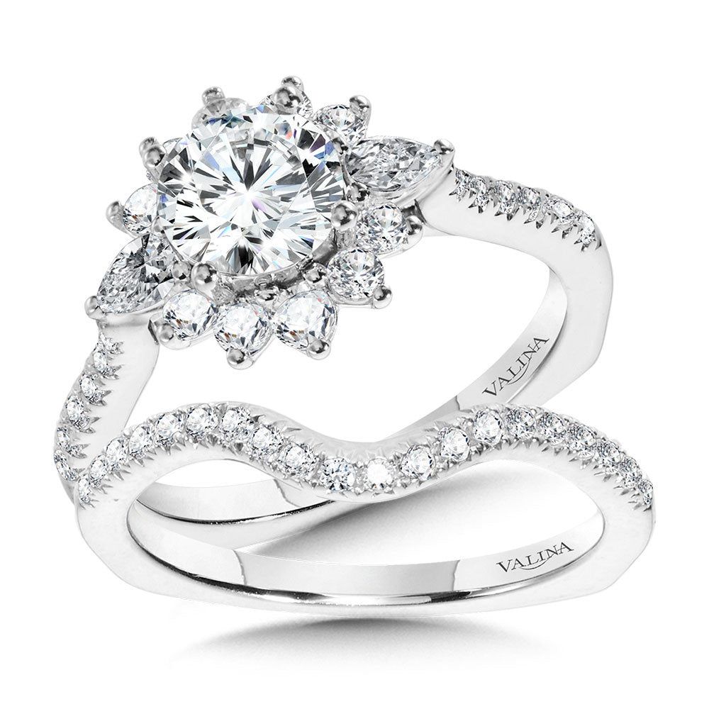 Valina Statement Diamond Halo Engagement Ring R1114W