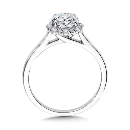 Valina Modern Straight Halo Diamond Engagement Ring R1115W-SR