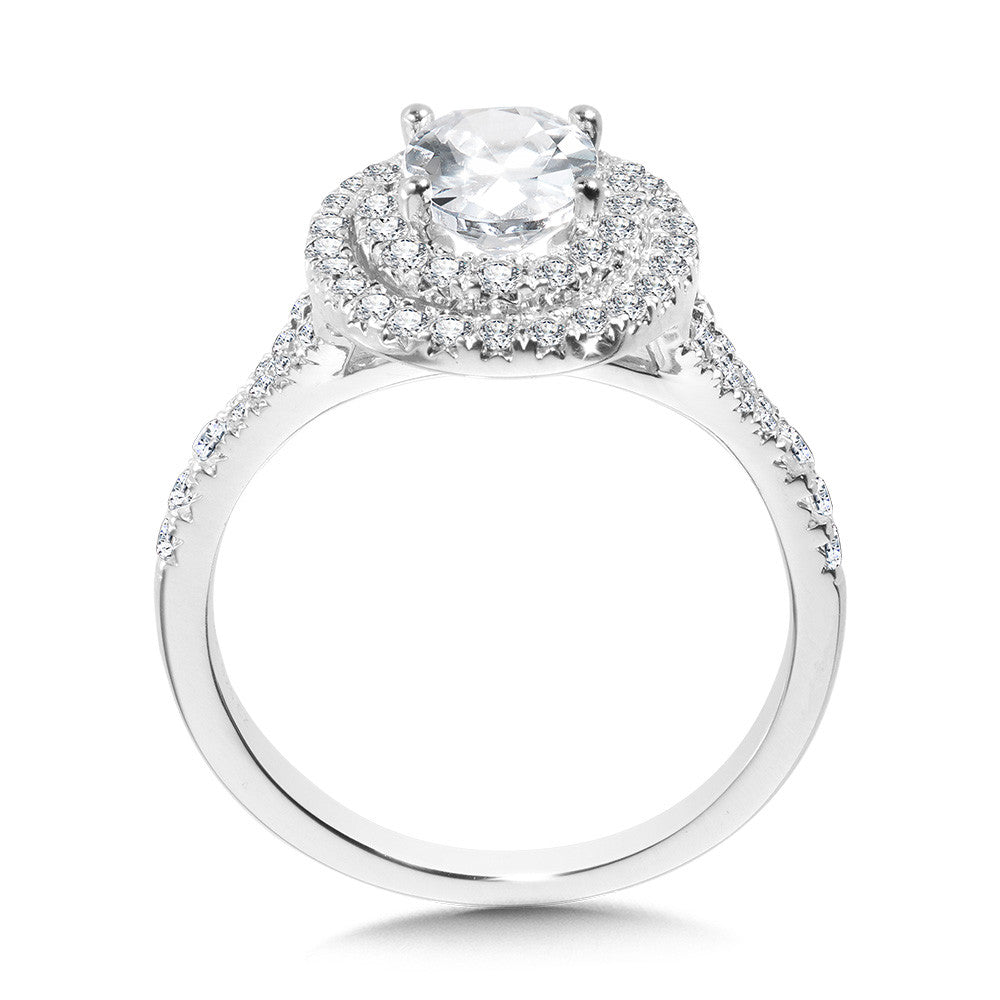 Valina Oval-Shaped Double-Halo Split Shank Engagement Ring R1117W-SR