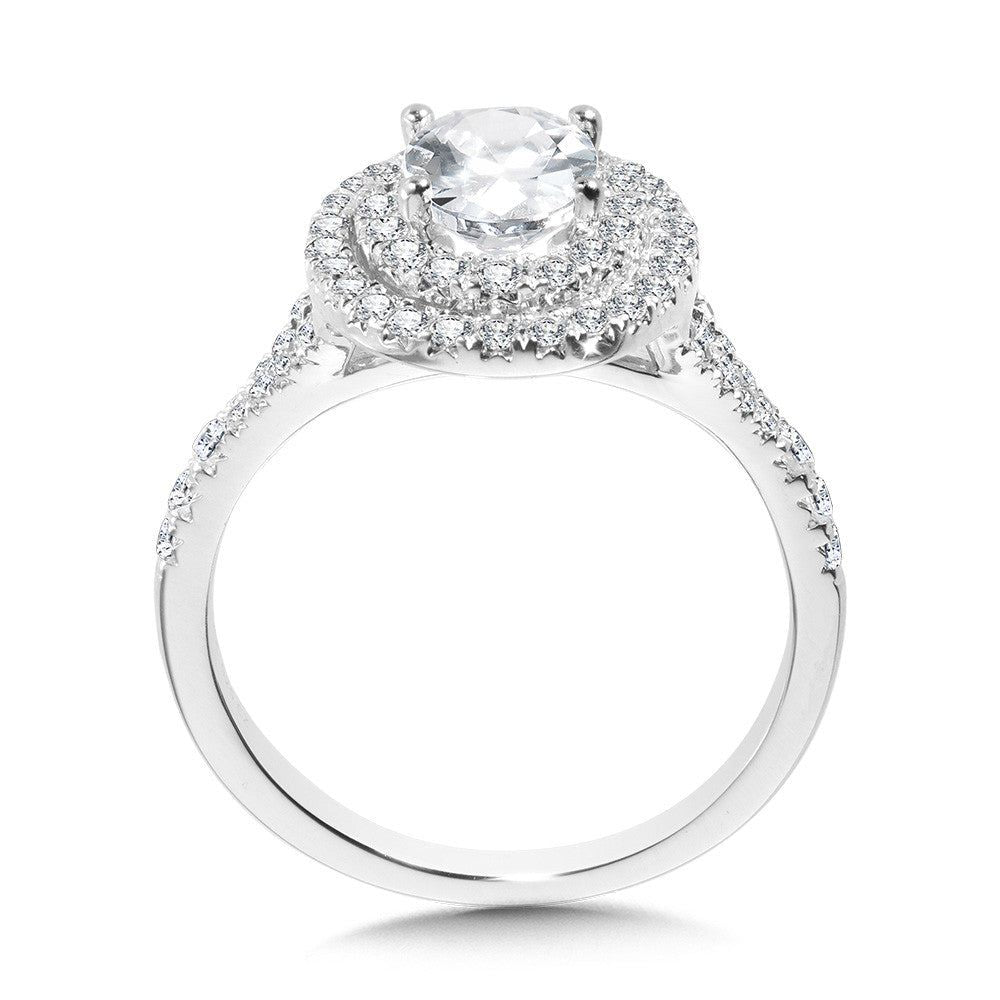 Valina Oval-Shaped Double-Halo Split Shank Engagement Ring R1117W-SR