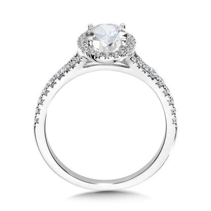Valina Oval-Shaped Halo Split Shank Engagement Ring R1118W-SR