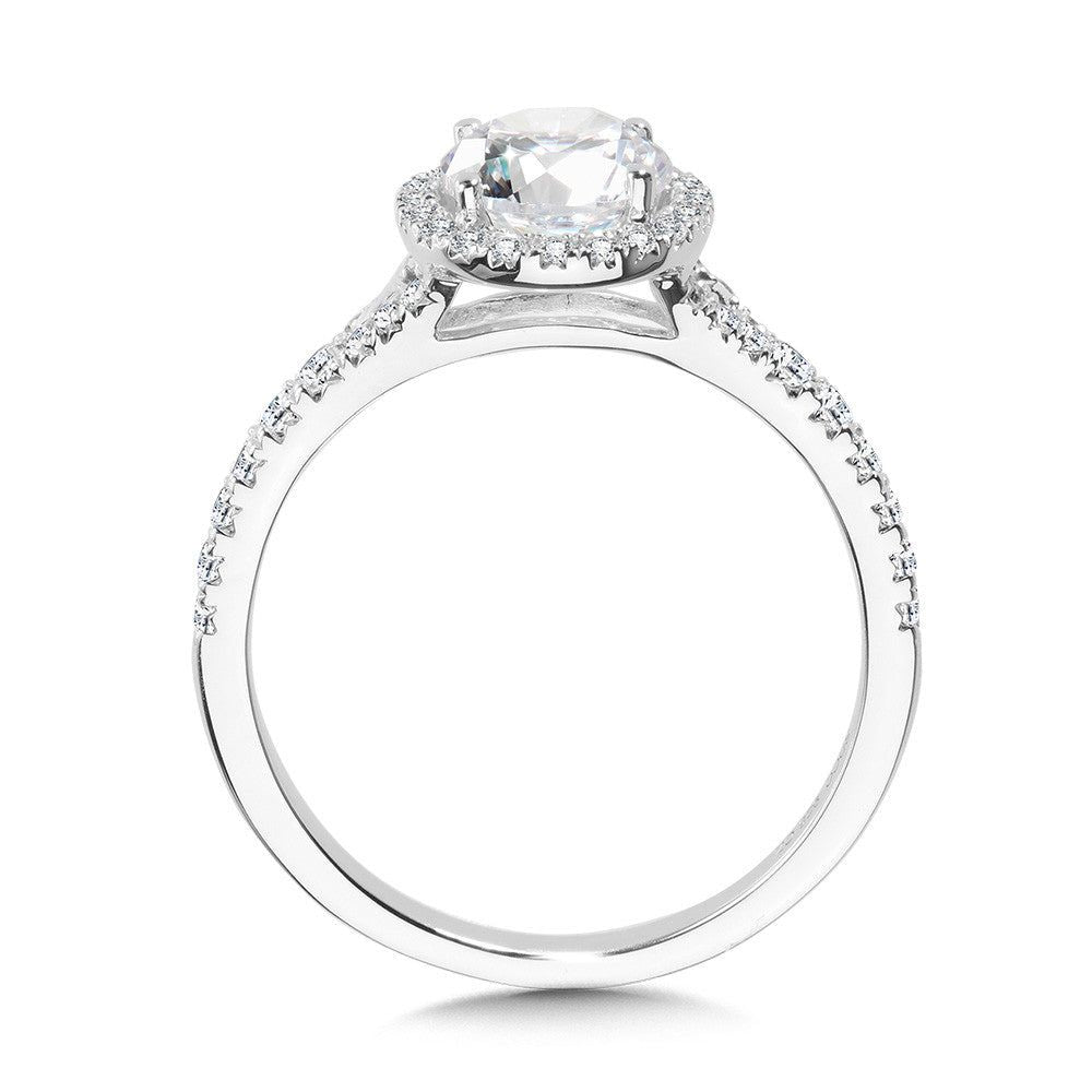 Valina Round Split Shank Halo Engagement Ring R1122W-SR