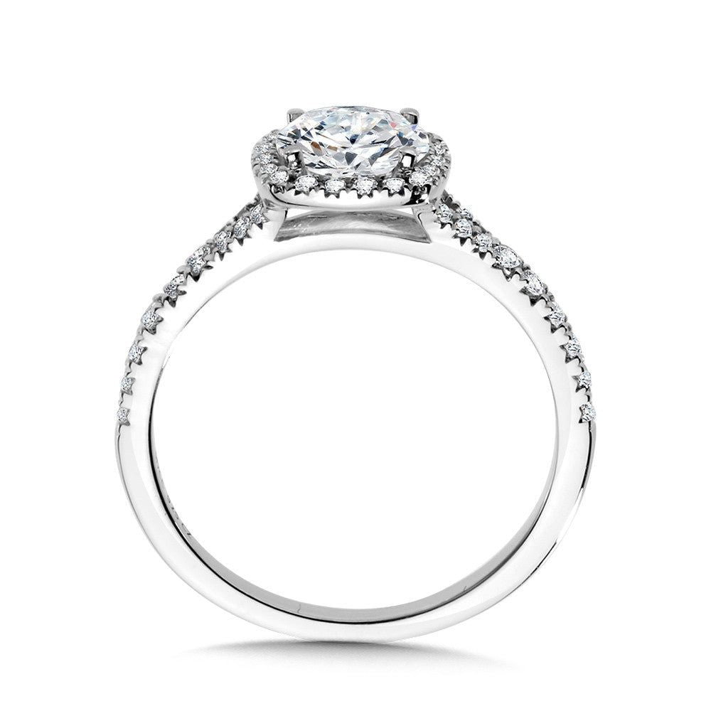 Valina Cushion-Shaped Split Shank Halo Engagement Ring R1123W-SR