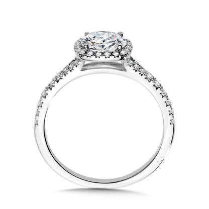 Valina Cushion-Shaped Split Shank Halo Engagement Ring R1123W-SR