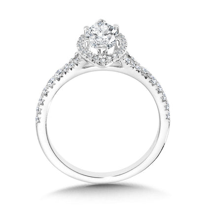 Valina Marquise-Shaped Split Shank Halo Engagement Ring R1124W-SR