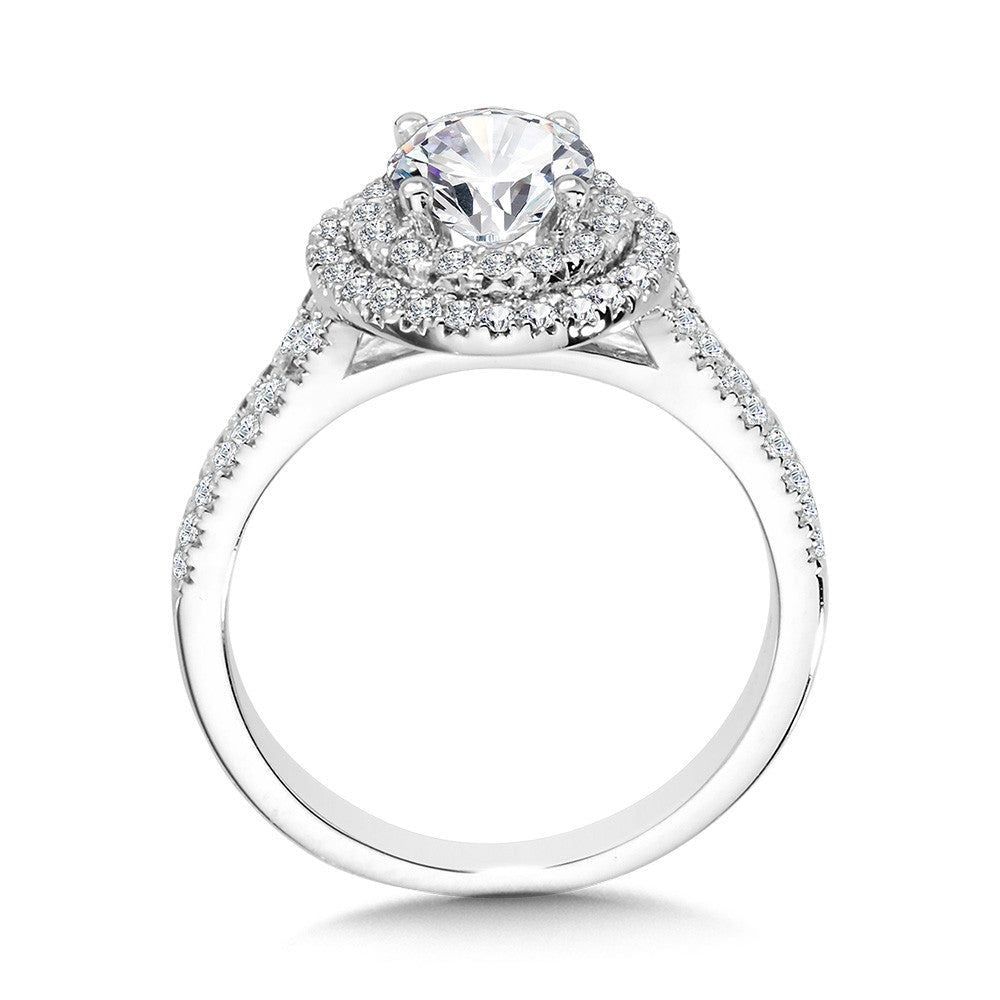 Valina Round Double-Halo Split Shank Engagement Ring R1125W-SR