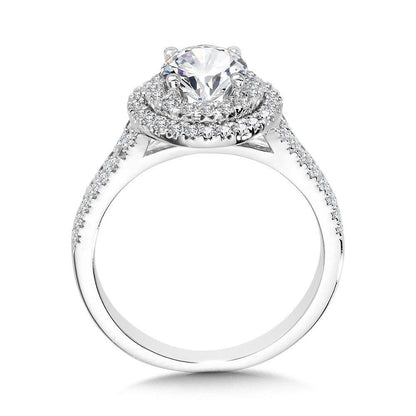 Valina Round Double-Halo Split Shank Engagement Ring R1125W-SR