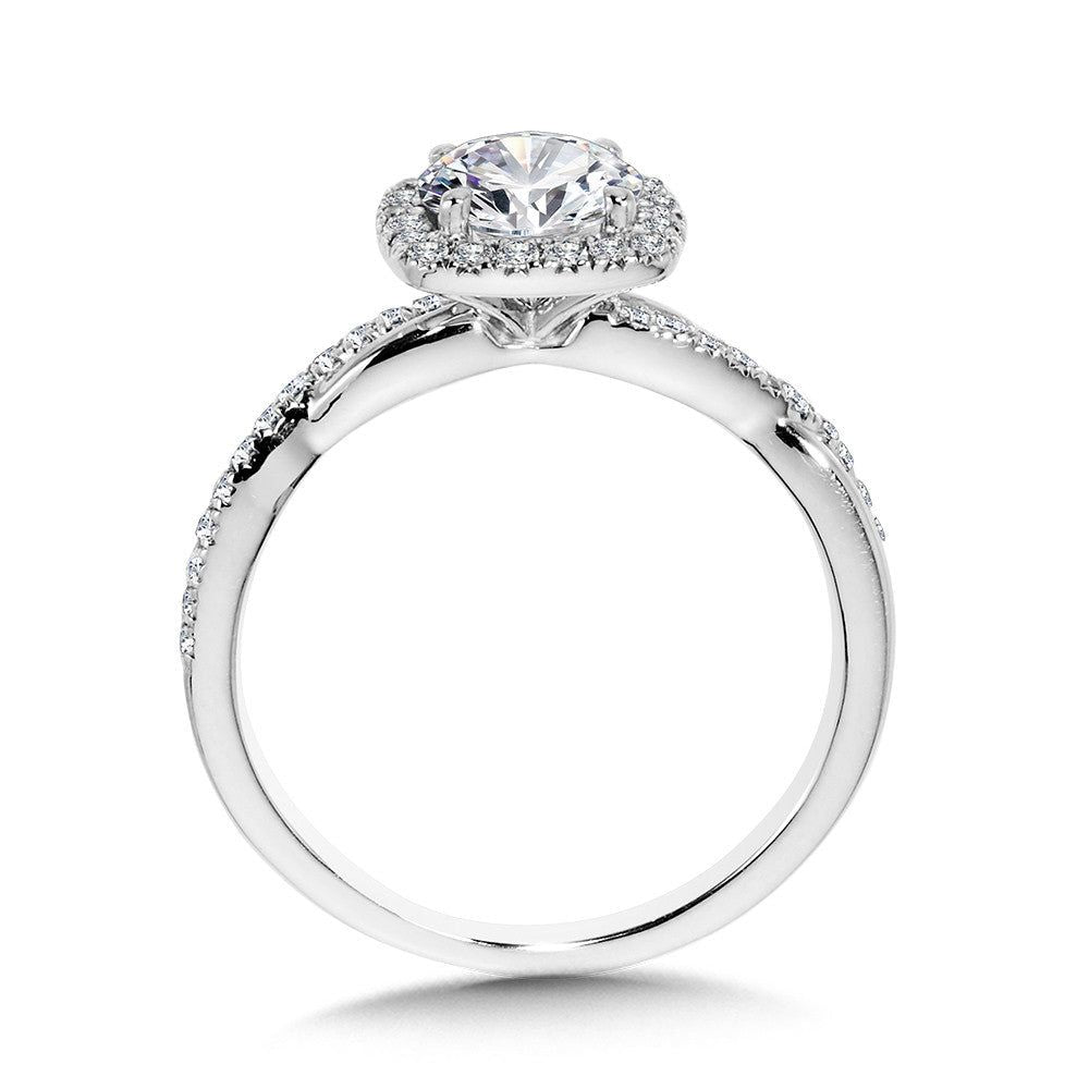 Valina Crisscross Cushion-Shaped Halo Engagement Ring R1135W-SR