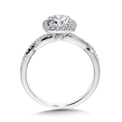 Valina Crisscross Cushion-Shaped Halo Engagement Ring R1135W-SR