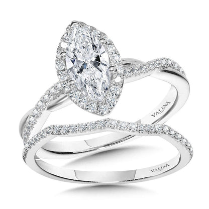 Valina Crisscross Marquise Halo Engagement Ring R1137W-SR