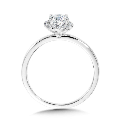 Valina Classic Straight Halo Engagement Ring R1138W-SR