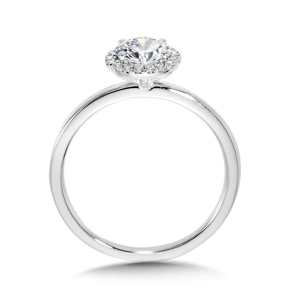 Valina Classic Straight Halo Engagement Ring R1139W-SR
