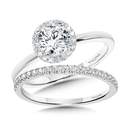 Valina Classic Straight Halo Engagement Ring R1139W-SR