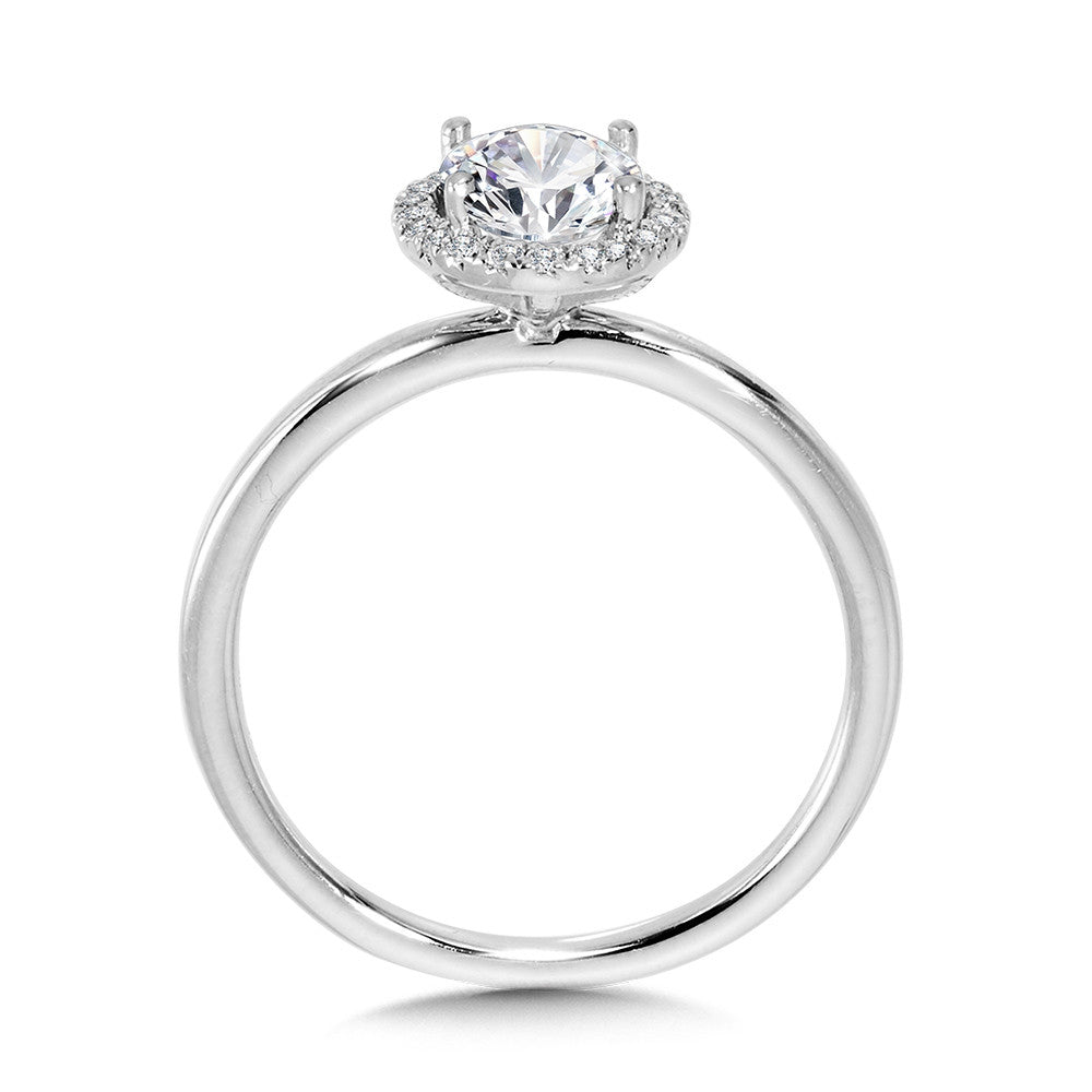 Valina Classic Straight Oval Halo Engagement Ring R1142W-SR