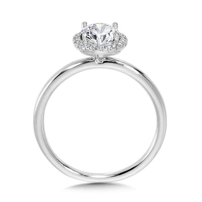 Valina Classic Straight Oval Halo Engagement Ring R1142W-SR
