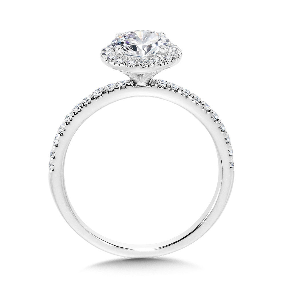 Valina Classic Straight Halo Engagement Ring R1148W-SR