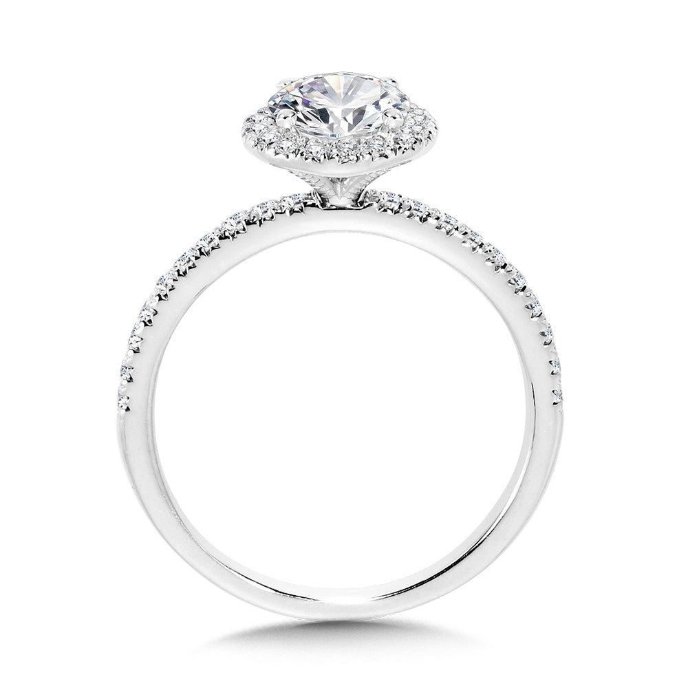 Valina Classic Straight Halo Engagement Ring R1148W-SR