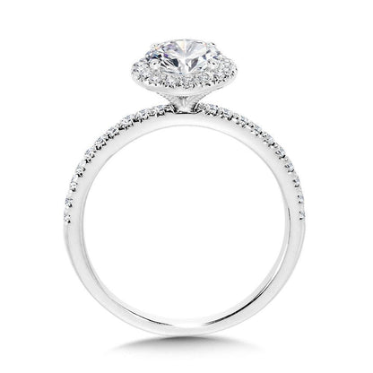 Valina Classic Straight Halo Engagement Ring R1148W-SR