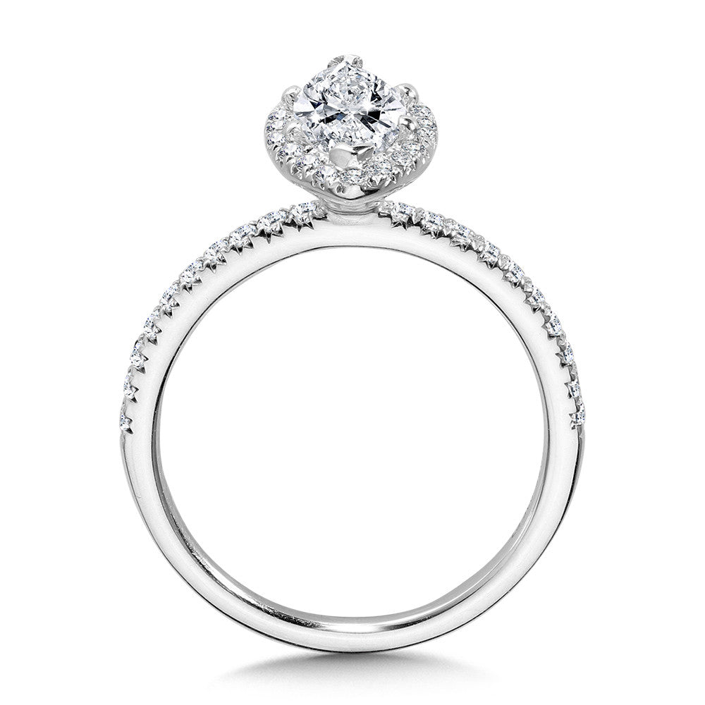 Valina Classic Straight Marquise Halo Engagement Ring R1149W-SR