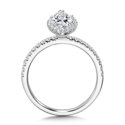 Valina Classic Straight Marquise Halo Engagement Ring R1149W-SR