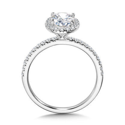 Valina Classic Straight Oval Halo Engagement Ring R1150W-SR