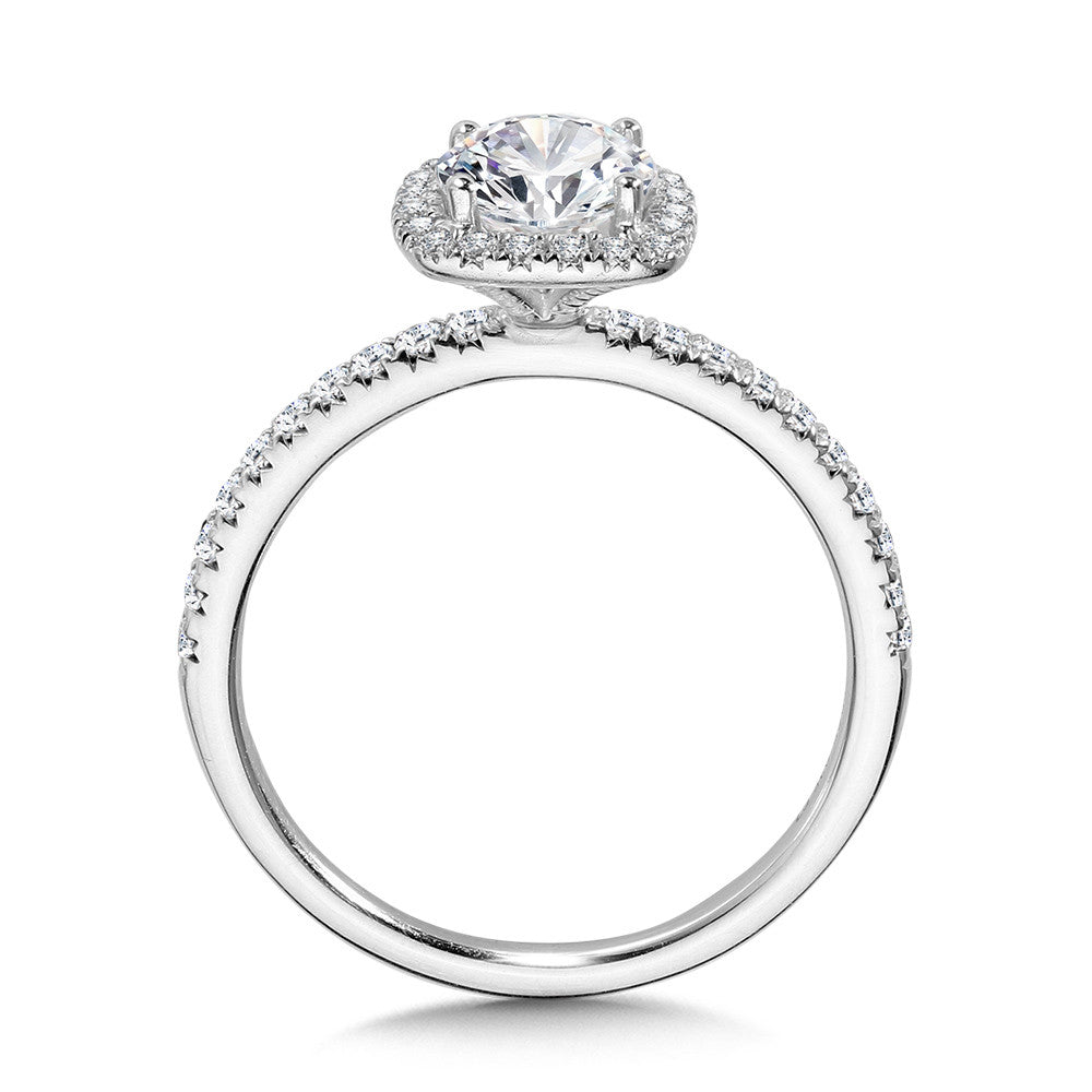 Valina Classic Straight Cushion-Shaped Halo Engagement Ring R1151W-SR