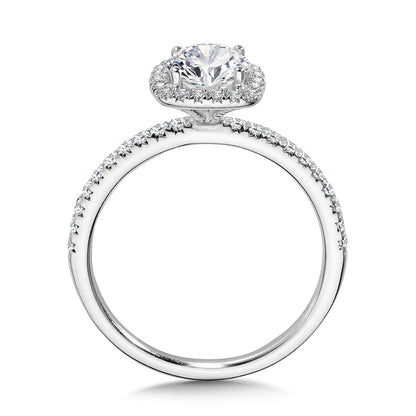 Valina Classic Straight Cushion-Shaped Halo Engagement Ring R1151W-SR
