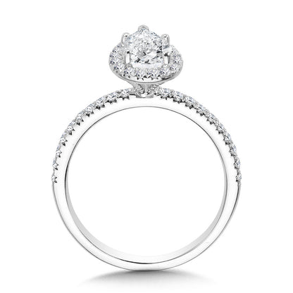 Valina Classic Straight Pear-Shaped Halo Engagement Ring R1152W-SR