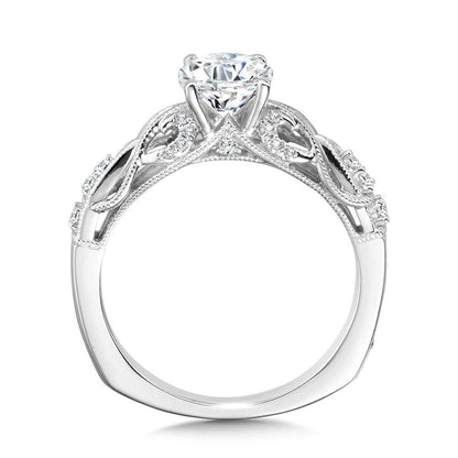 Valina Vintage Milgrain & Filigree Accented Diamond Engagement Ring R1164W