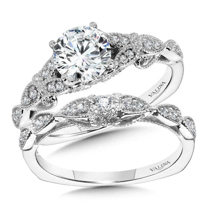 Valina Vintage Milgrain & Filigree Accented Diamond Engagement Ring R1171W