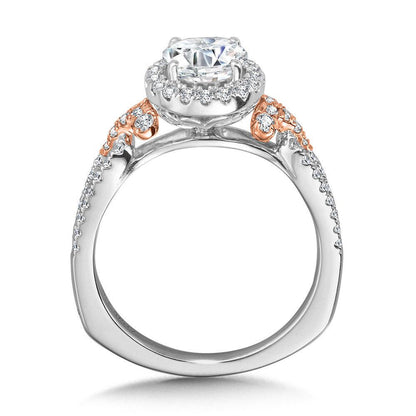 Valina Dual-Tone Split Shank Halo Engagement Ring R1172WP