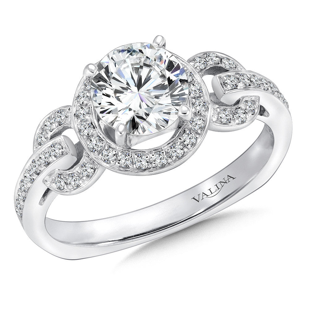 Valina Chain-Loop Halo Diamond Engagement Ring R146W