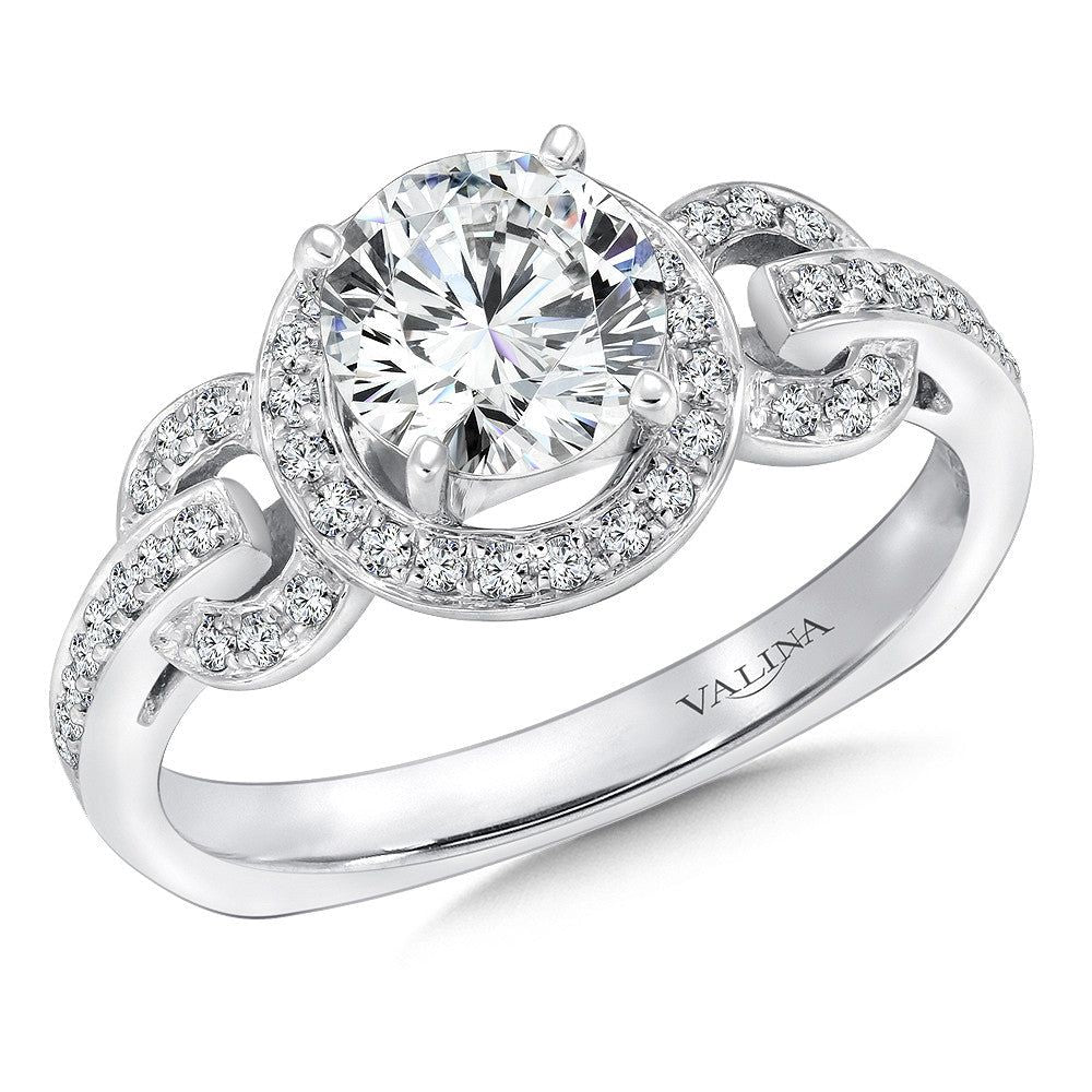 Valina Chain-Loop Halo Diamond Engagement Ring R146W