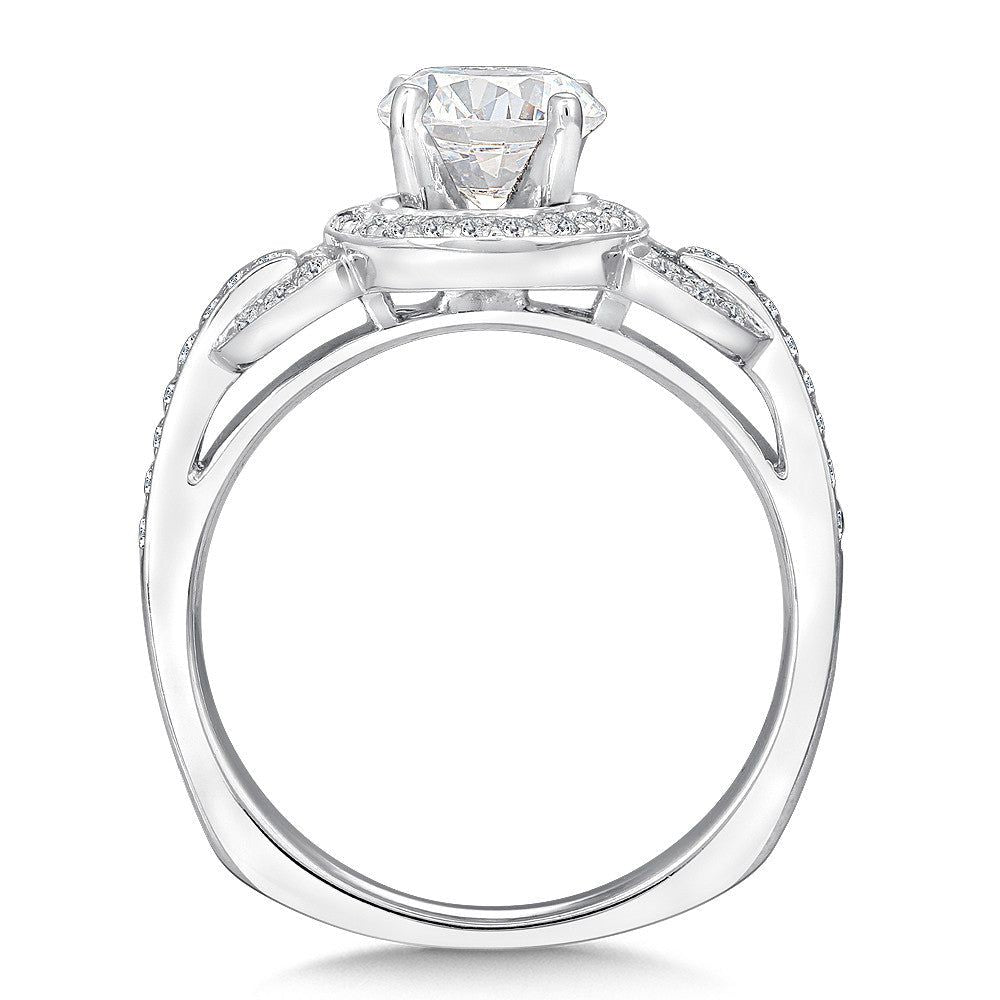 Valina Chain-Loop Halo Diamond Engagement Ring R146W
