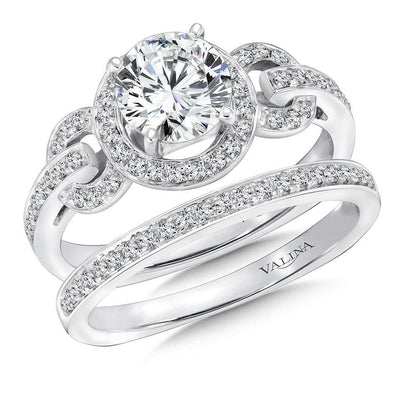 Valina Chain-Loop Halo Diamond Engagement Ring R146W