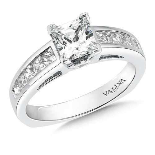 Diamond Engagement Ring with Side Stones R153W