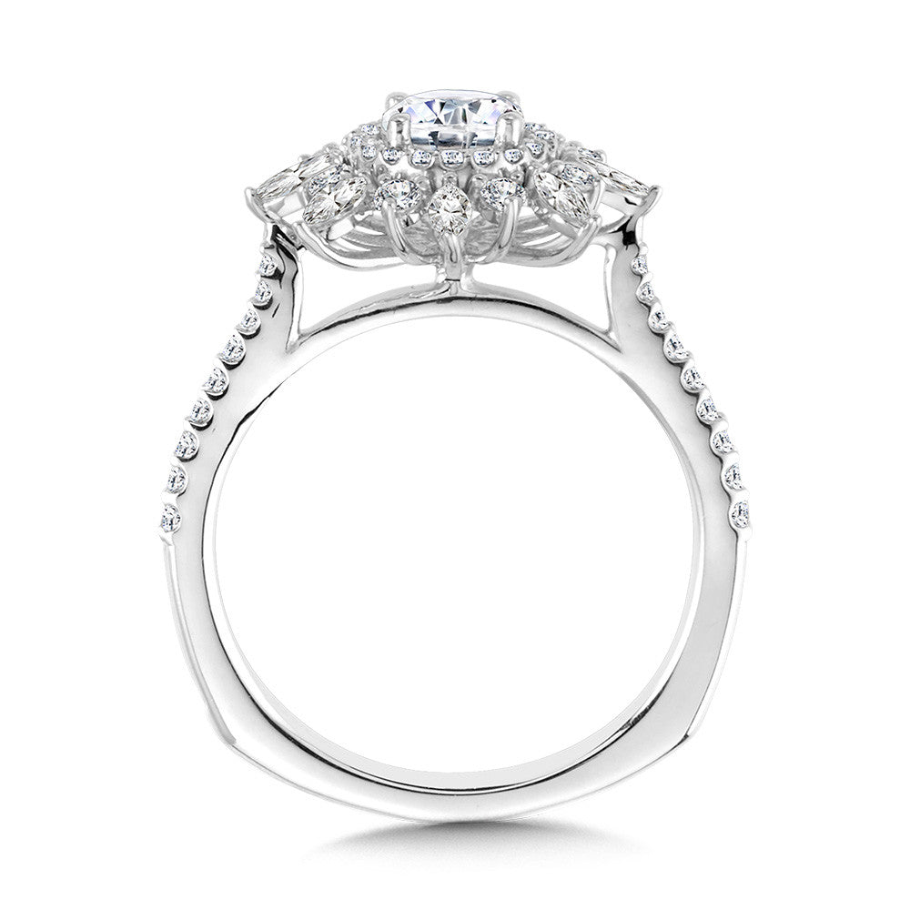 Valina Floral Double Halo Diamond Engagement Ring R2202W