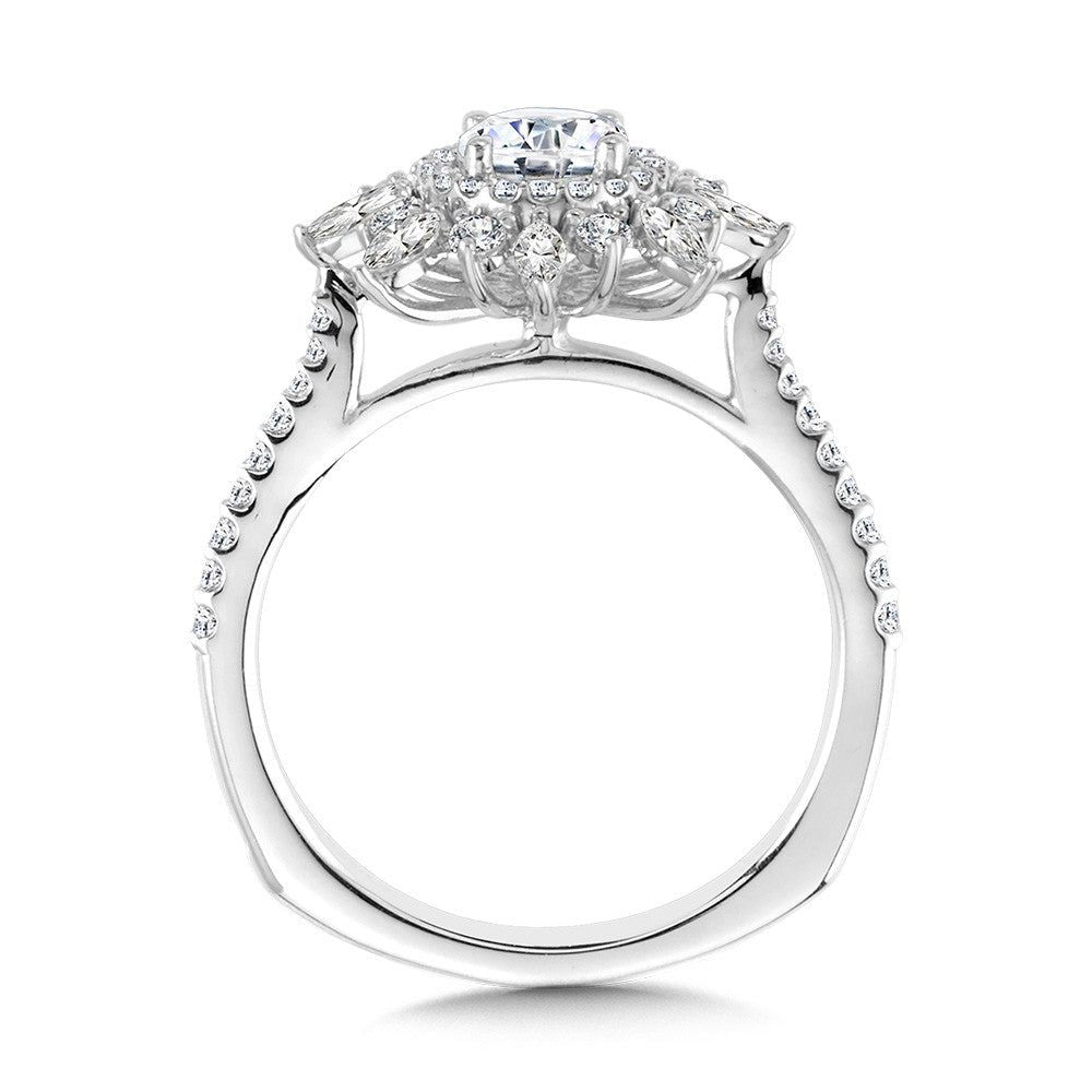 Valina Floral Double Halo Diamond Engagement Ring R2202W