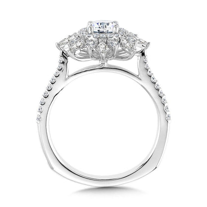 Valina Floral Double Halo Diamond Engagement Ring R2202W