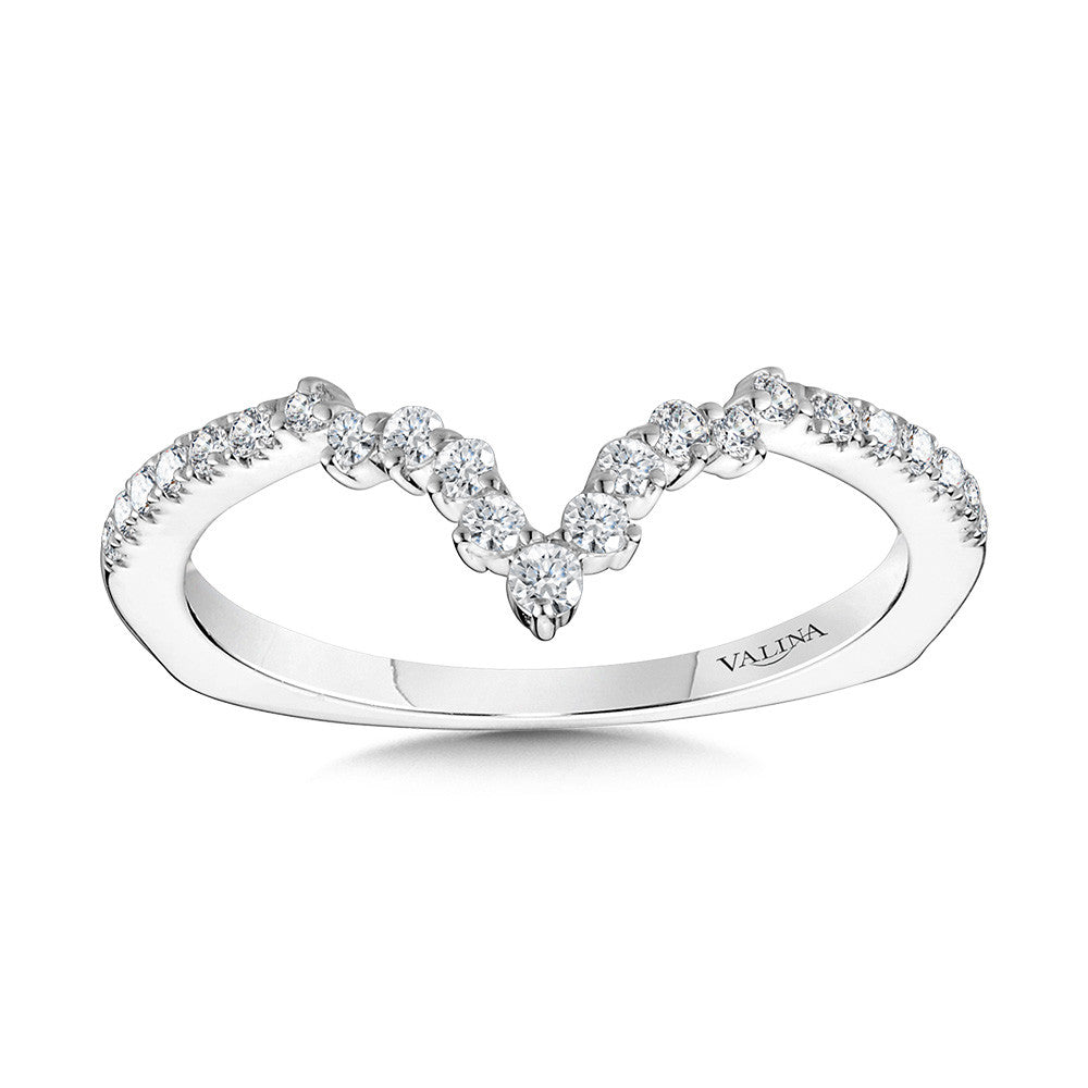 Valina Chevron-Shaped Tapered Diamond Wedding Band R2208BW