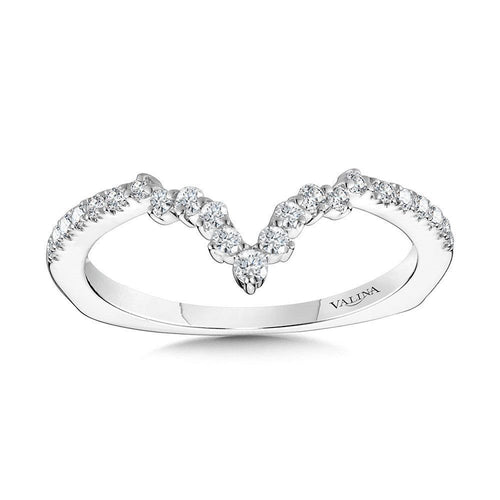 Chevron-Shaped Tapered Diamond Wedding Band R2208BW
