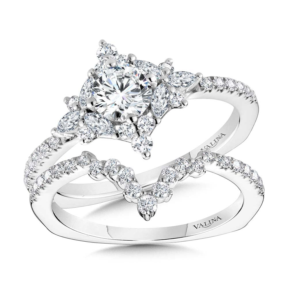 Valina Chevron-Shaped Tapered Diamond Wedding Band R2208BW