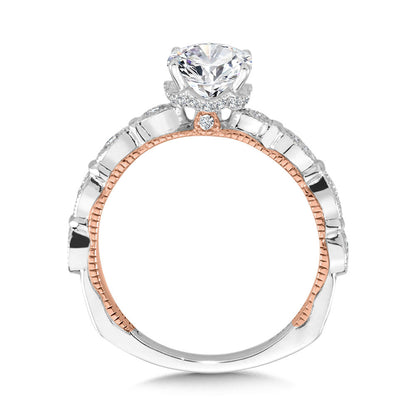 Valina Stackable Two-Tone & Milgrain-Beaded Diamond Collar Engagement Ring R2229WP