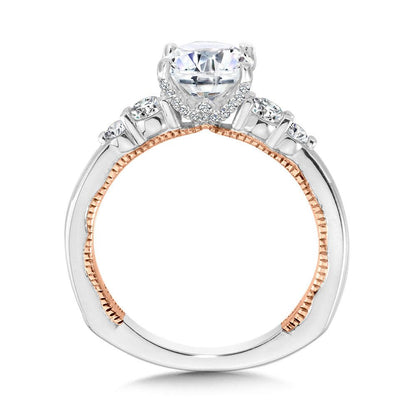 Valina Two-Tone & Milgrain-Beaded Hidden Accents Diamond Engagement Ring R2230WP