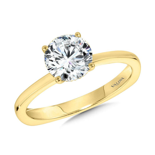 Valina YG Solitaire Hidden Halo Diamond Engagement Ring R2238Y