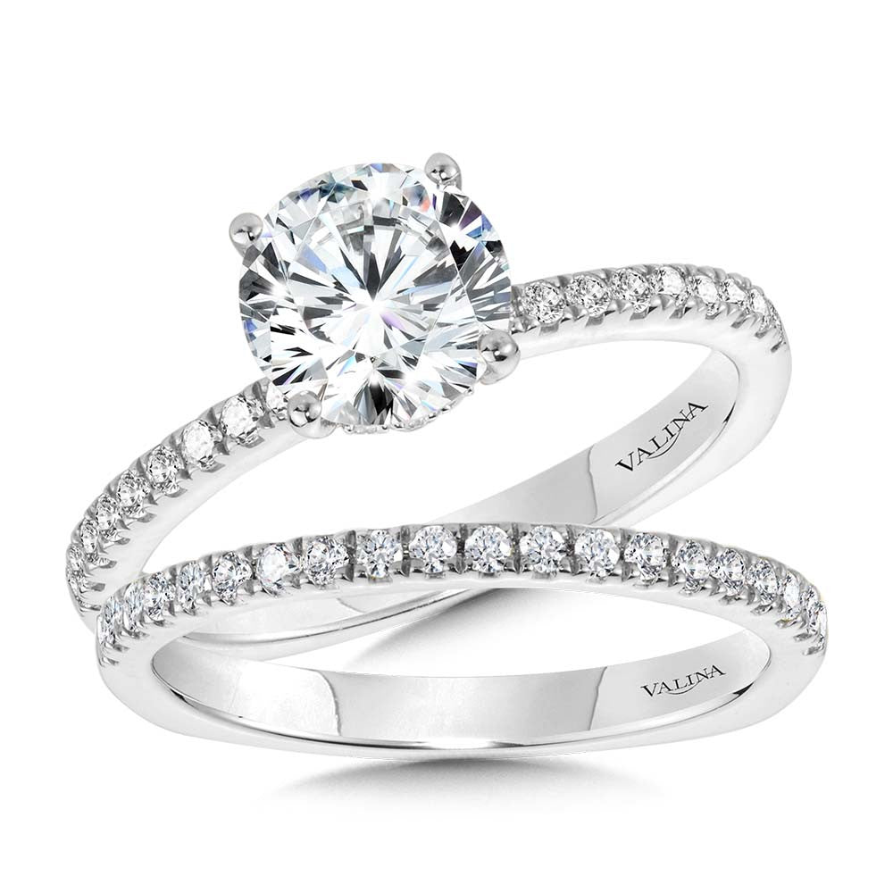 STRAIGHT HIDDEN HALO DIAMOND ENGAGEMENT RING R2239W