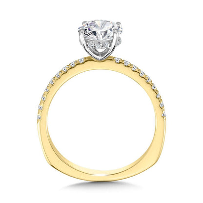 Valina Straight Hidden Halo Diamond Engagement Ring R2239Y
