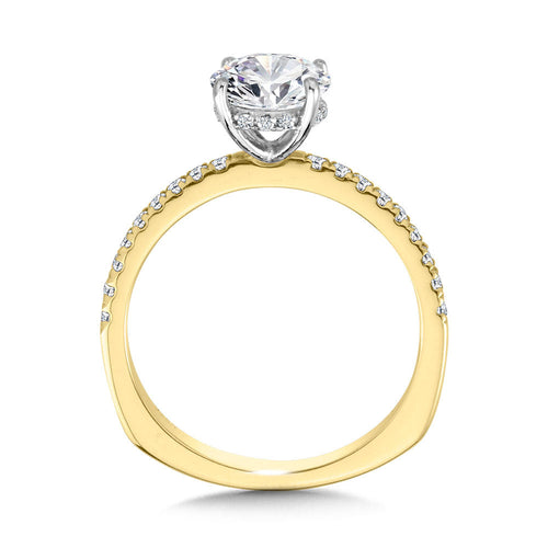 STRAIGHT HIDDEN HALO DIAMOND ENGAGEMENT RING R2239Y